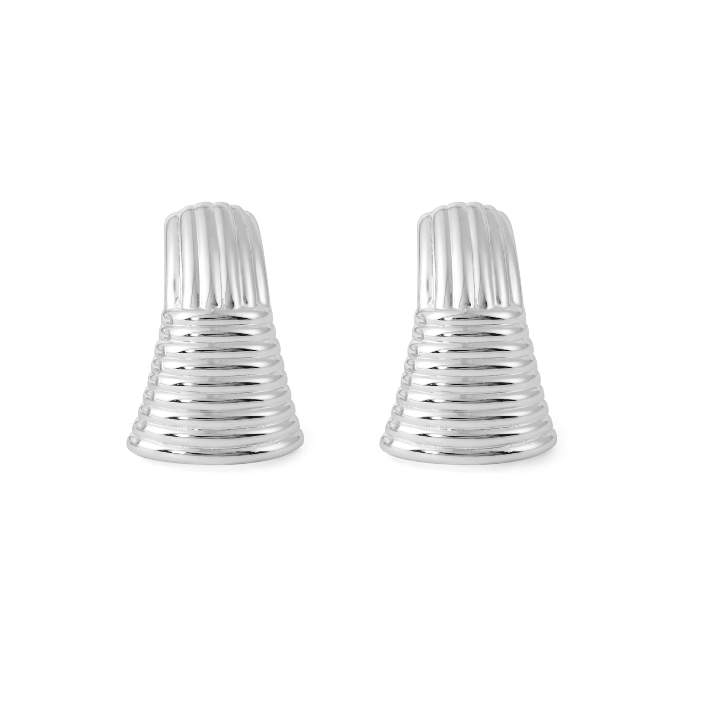 Exaggerated Chunky Electroforming Hollow Large Statement Fashion Jewelry Geometry 999 Sterling Silver Stud Earrings