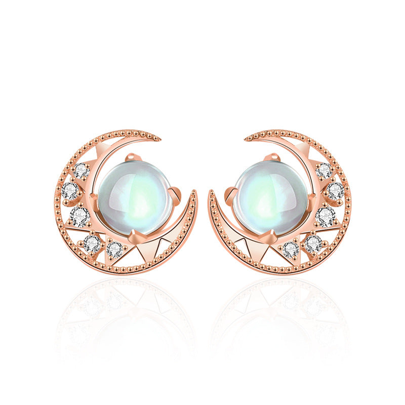 Moonstone studs