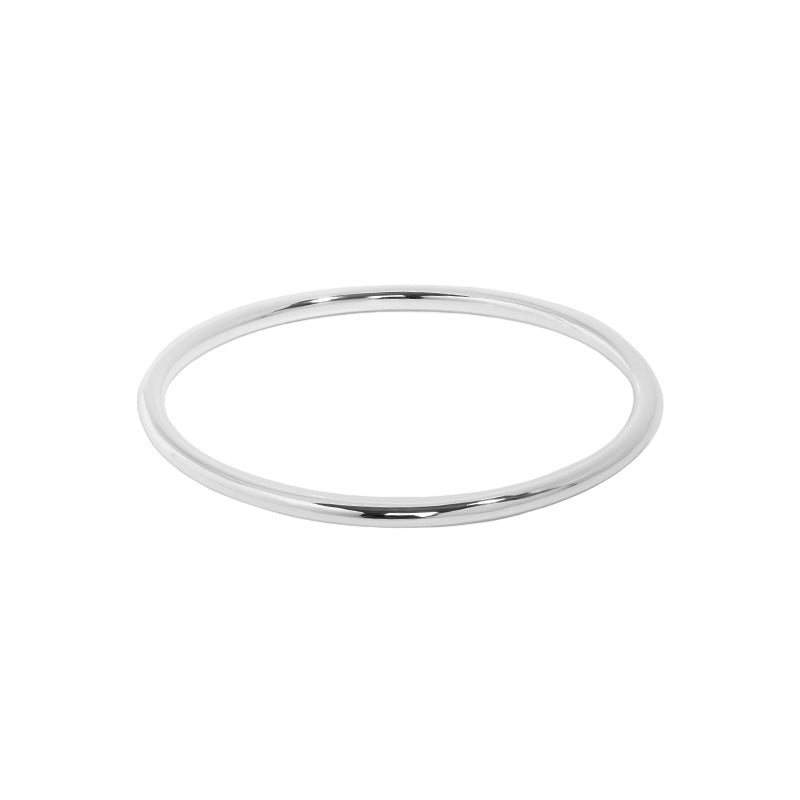 Simple 3.2mm Geometry No Plating 925 Sterling Silver Bangle