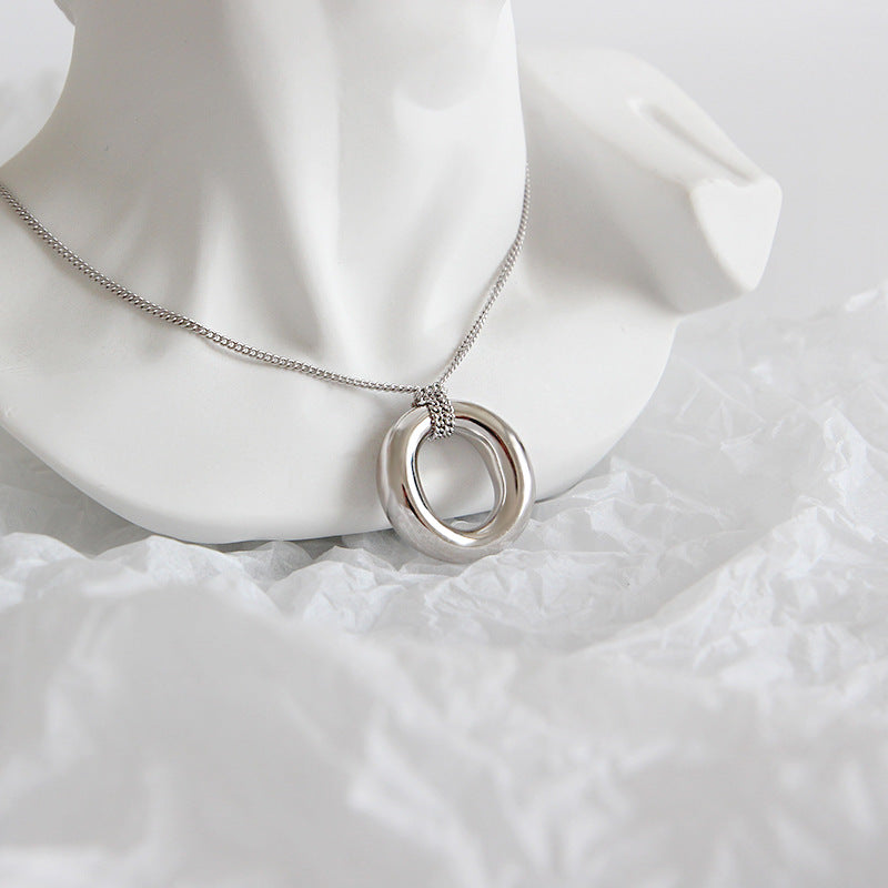 Hoop Pendant Silver Necklace