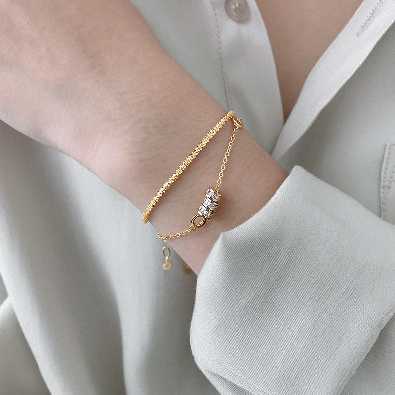 Dainty Satellite Crisscross Chain Bracelet