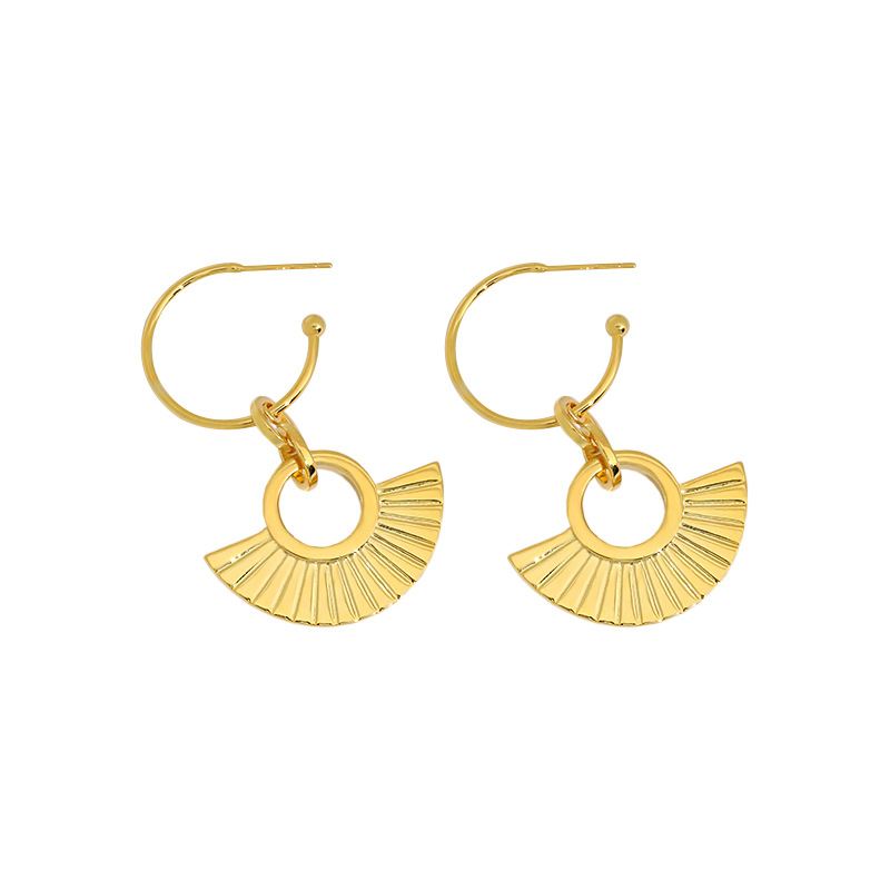 Strips Fan Hoop Earrings