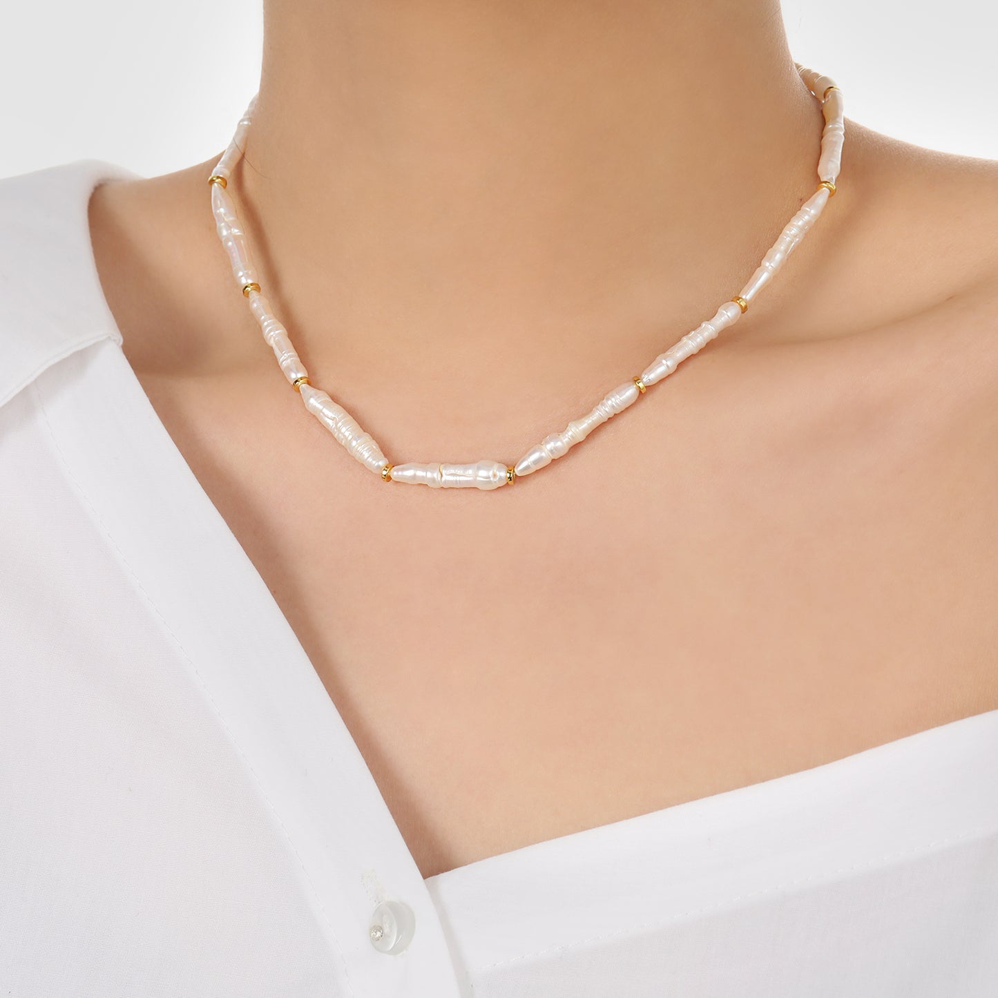 Jonquil stick Pearl necklace