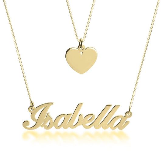 Heart & Name Layered Necklace