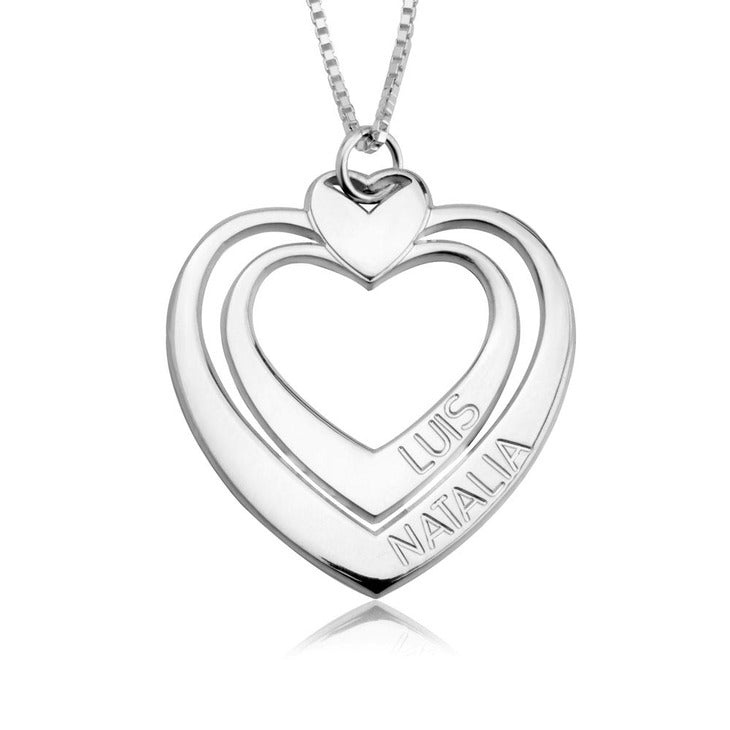 Engraved  All Hearts Necklace