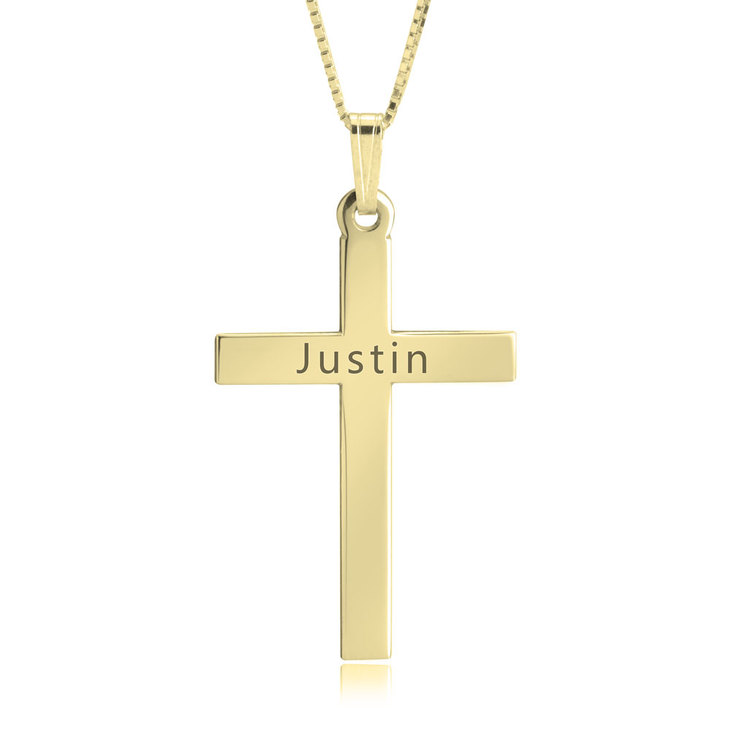 Engraved Cross Necklace