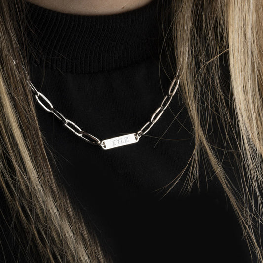 Paperclip Engraved Necklace