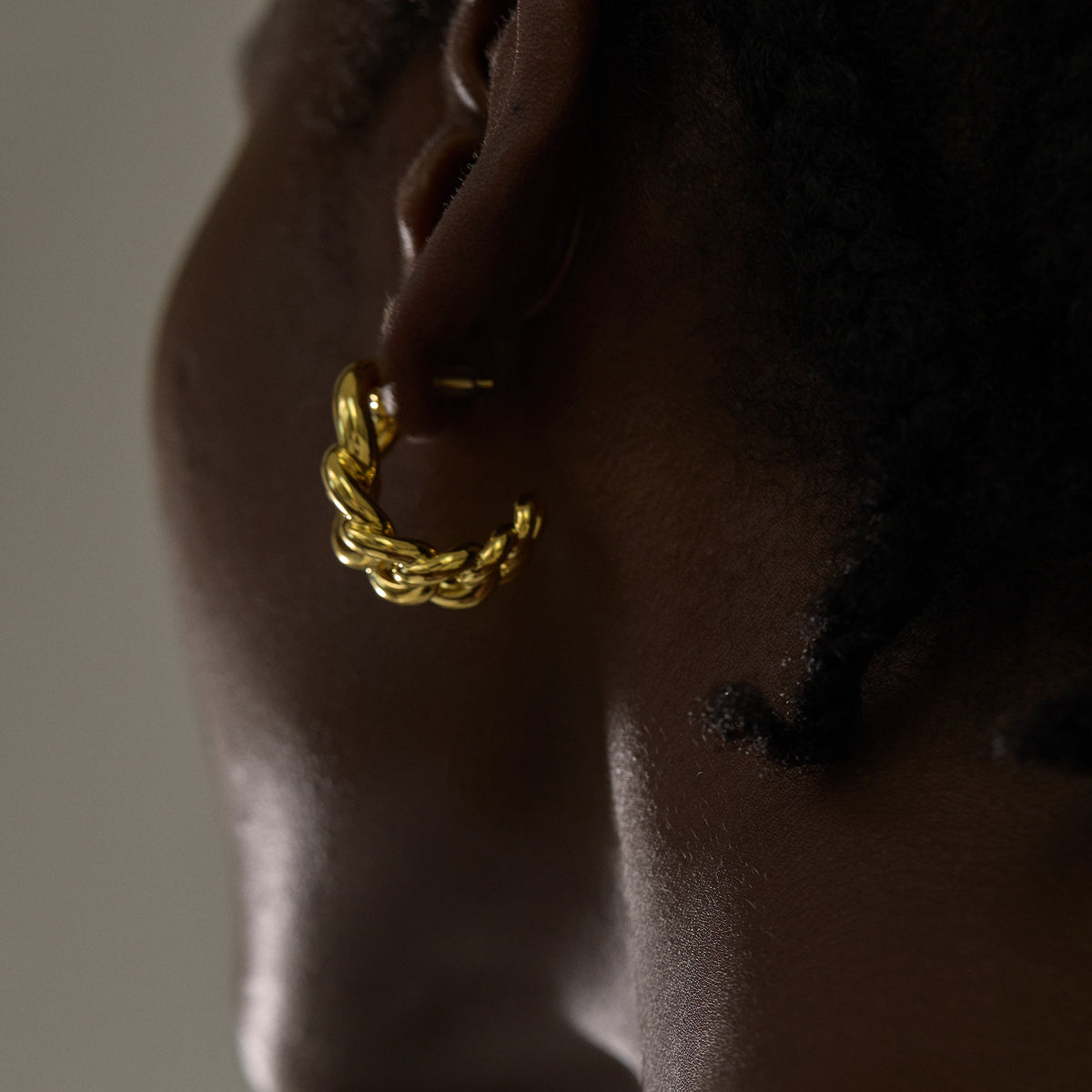 Fashion Jewelry for Women Daily Wear Trendy 999 Pure Silver Modern Lightweight Yellow Gold Hollow Curb Chain Electroforming Chunky Earrings