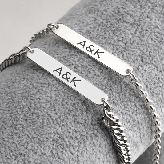 Twinning Initial Bracelets - Hers