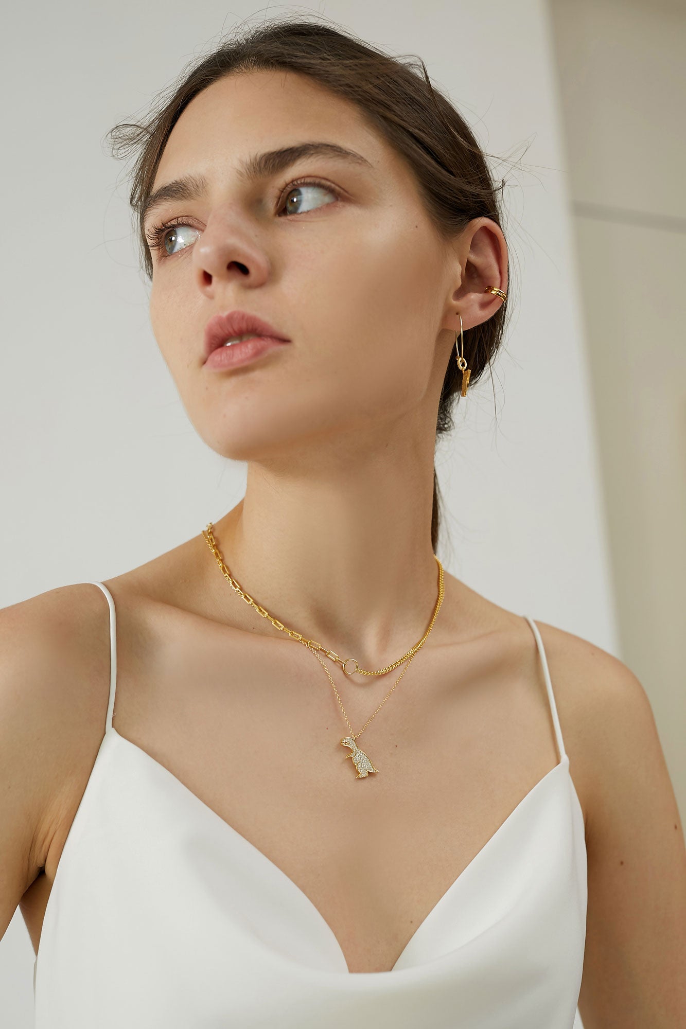 The playful Dinosaur Gold Necklace