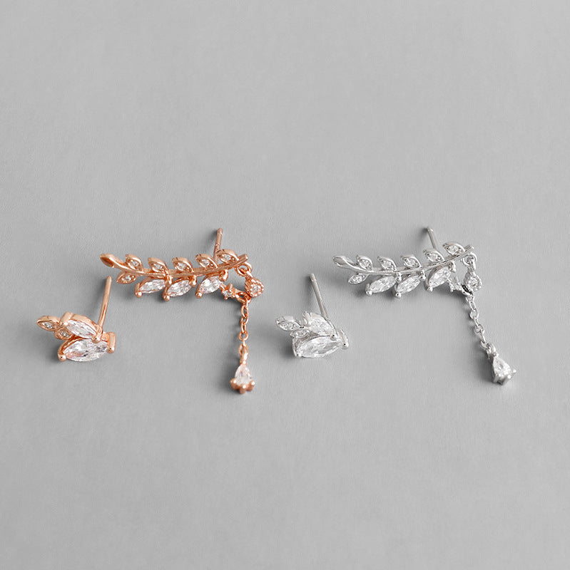 Asymmetric branch drop & Stud Earrings