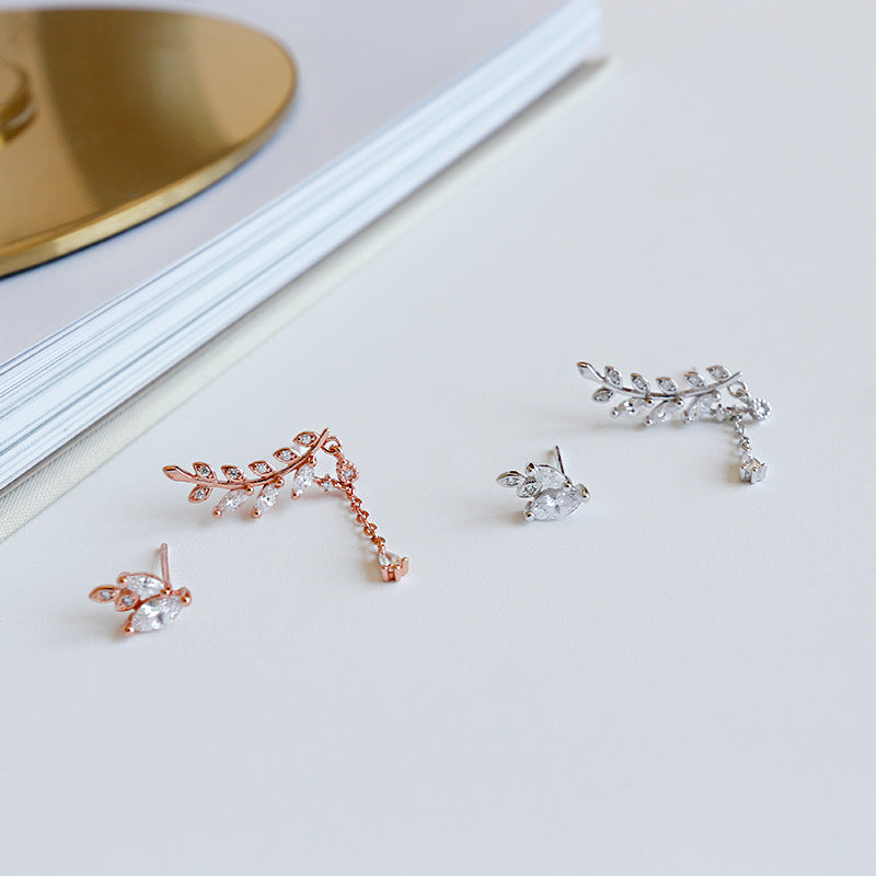 Asymmetric branch drop & Stud Earrings