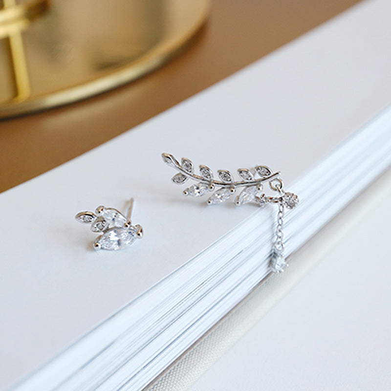 Asymmetric branch drop & Stud Earrings