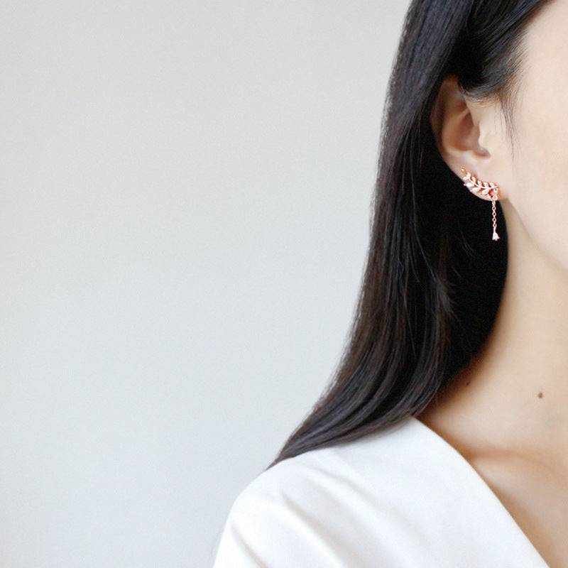 Asymmetric branch drop & Stud Earrings