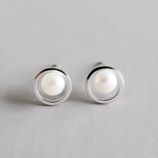 Hollow Pearl Studs