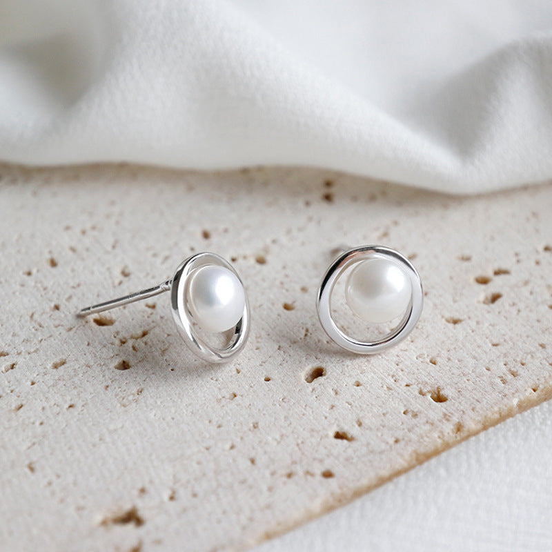 Hollow Pearl Studs