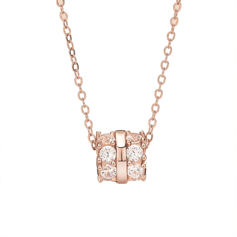 New CZ Lucky Beads 925 Sterling Silver Necklace