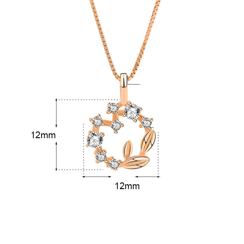 Women CZ Garland 925 Sterling Silver Necklace