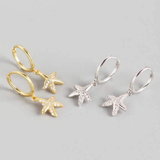 To the beach - CZ Starfish Earrings