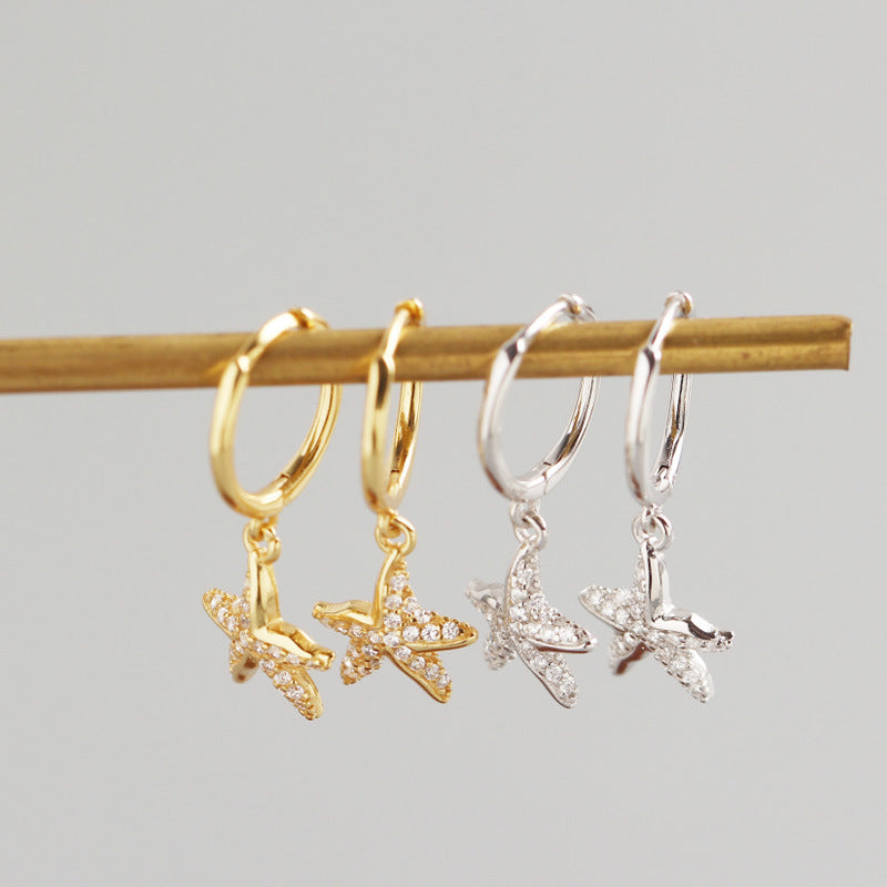 To the beach - CZ Starfish Earrings