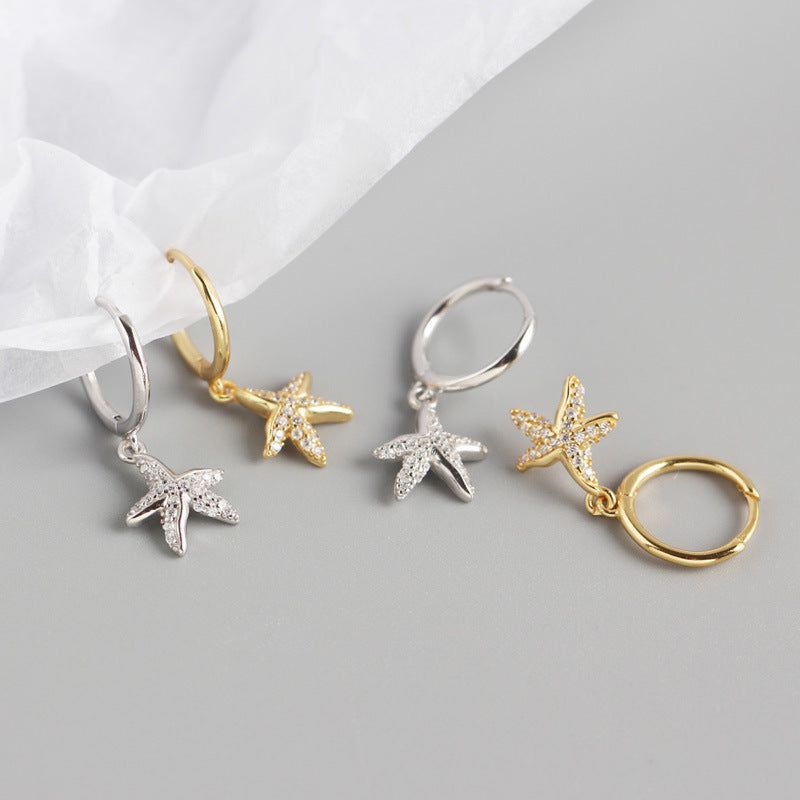 To the beach - CZ Starfish Earrings