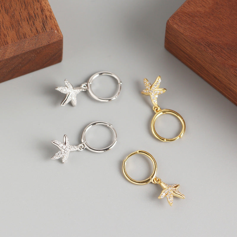 To the beach - CZ Starfish Earrings