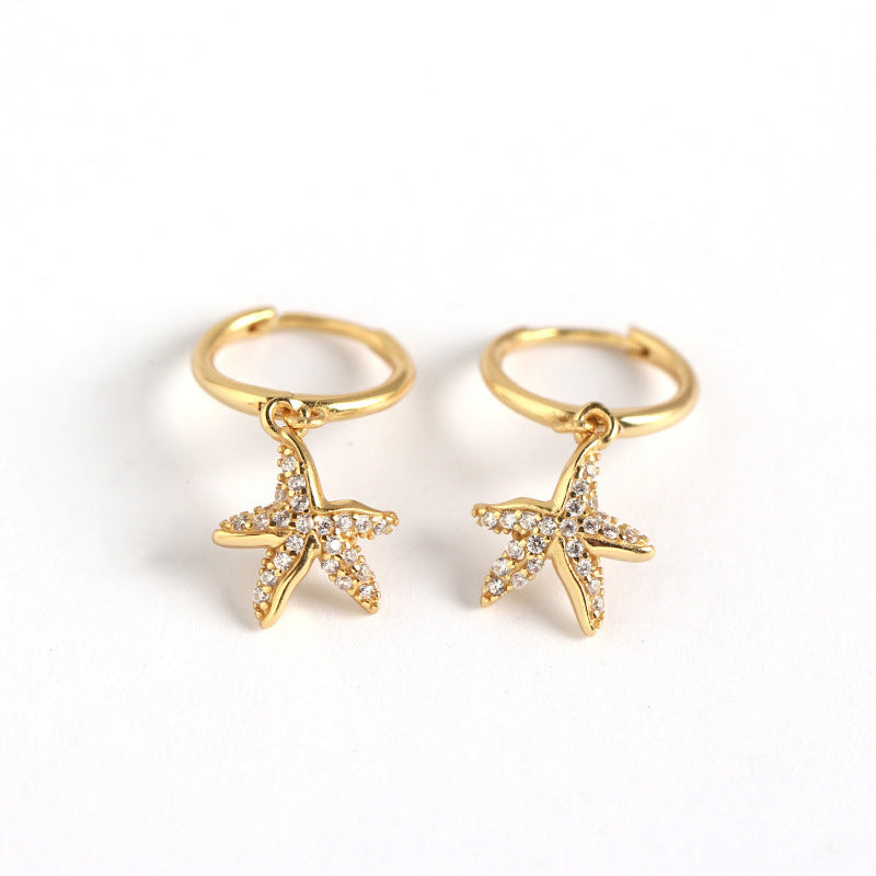 To the beach - CZ Starfish Earrings