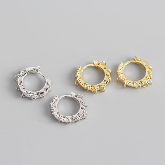 Geometry Mini Circles CZ 925 Sterling Silver Hoop Earrings