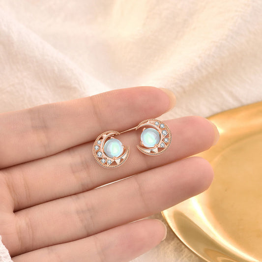 Moonstone studs