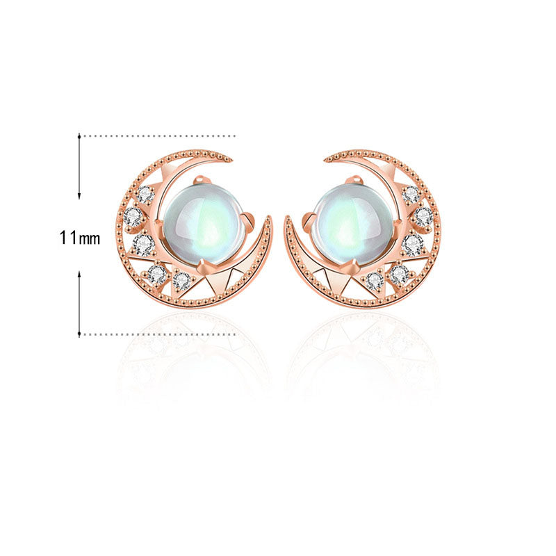 Moonstone studs