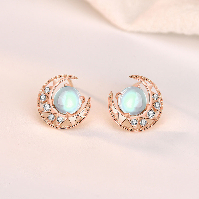 Moonstone studs