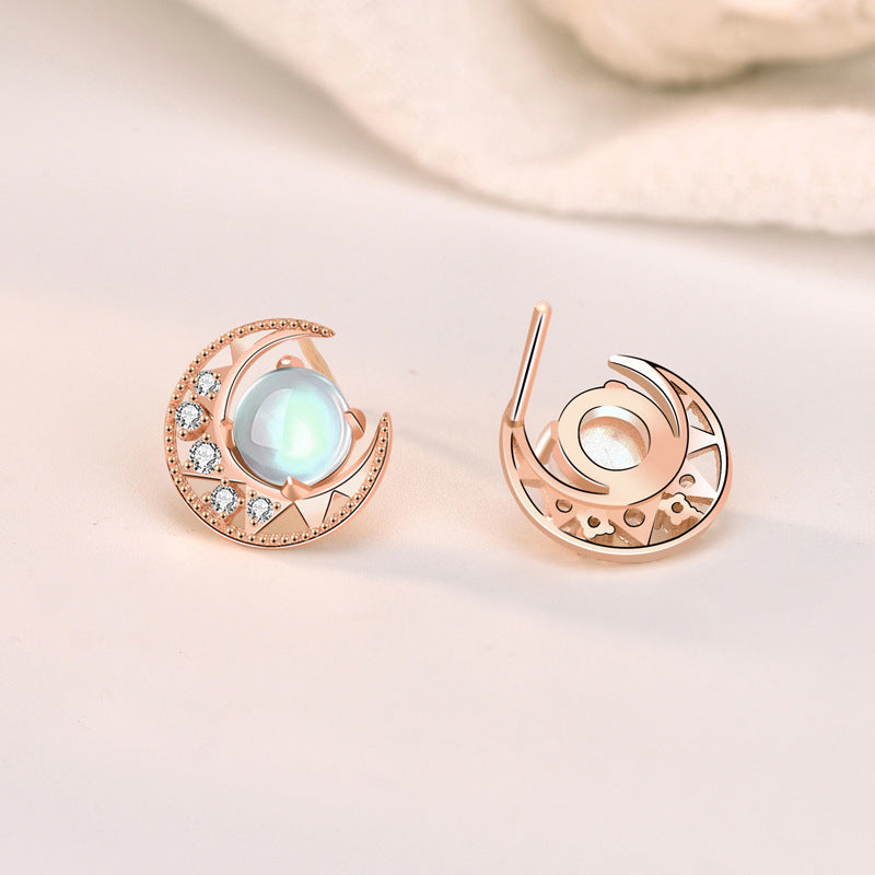 Moonstone studs