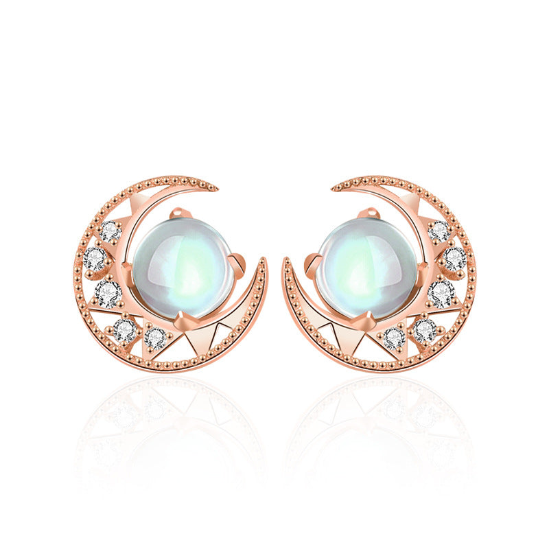 Moonstone studs