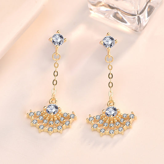 New CZ Girl's Skirt 925 Sterling Silver Dangling Earrings