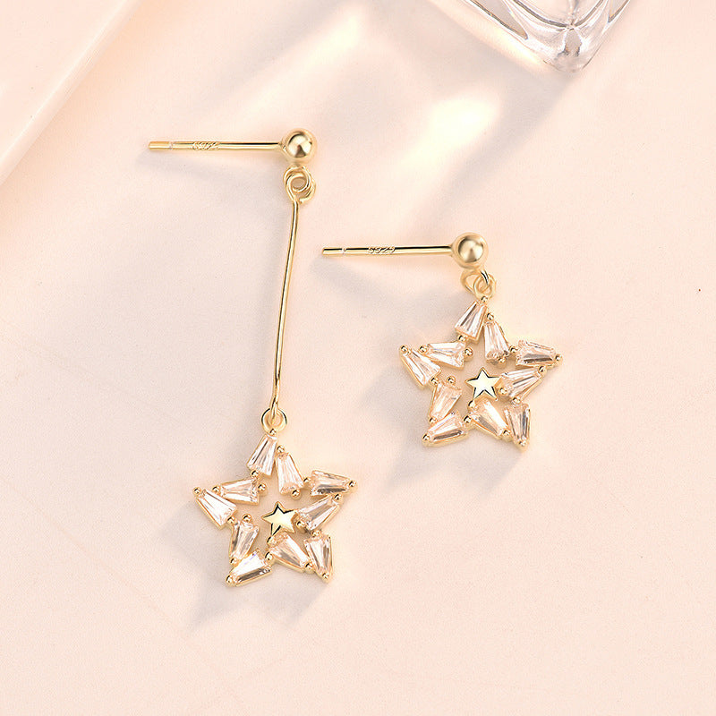 Dainty Star Asymmetry Earrings