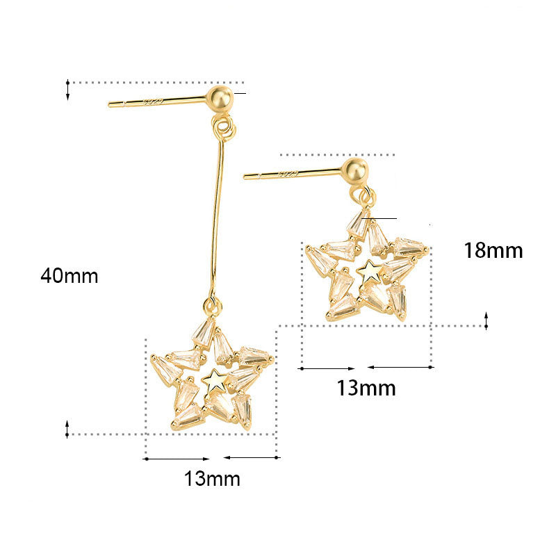 Dainty Star Asymmetry Earrings