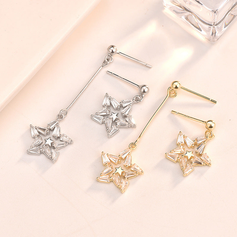 Dainty Star Asymmetry Earrings