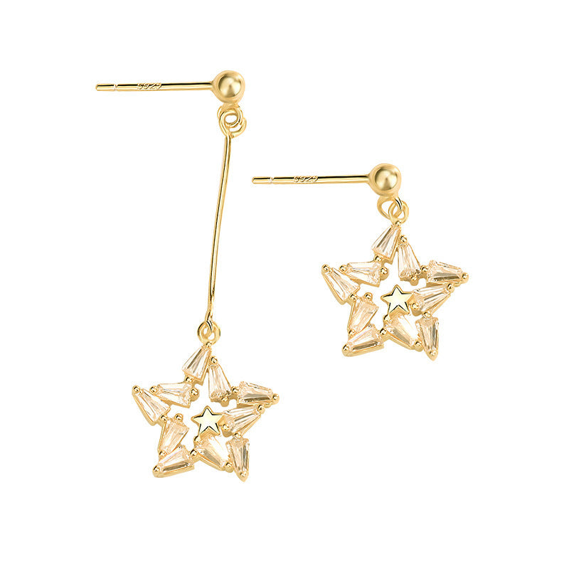 Dainty Star Asymmetry Earrings