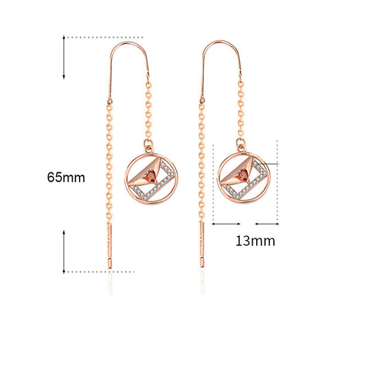 Elegant CZ Letter Envelope 925 Sterling Silver Thread Dangling Earrings