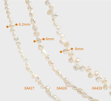 Baroque Irregular Natural Pearl  Sterling Silver Necklace