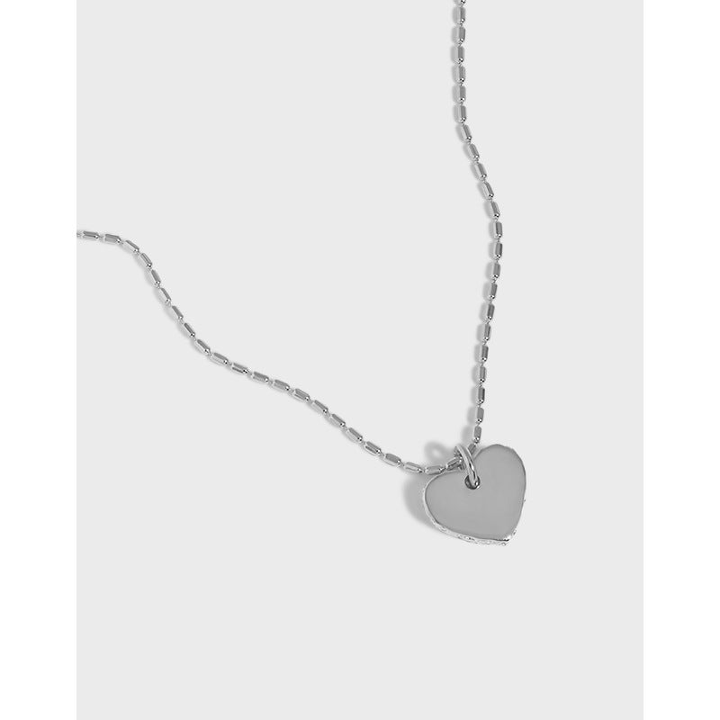 Tube Beads Signet Heart Necklace