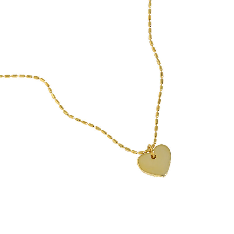 Tube Beads Signet Heart Necklace