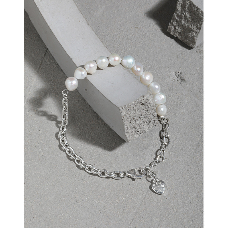 Pearl Curb Chain Bracelet