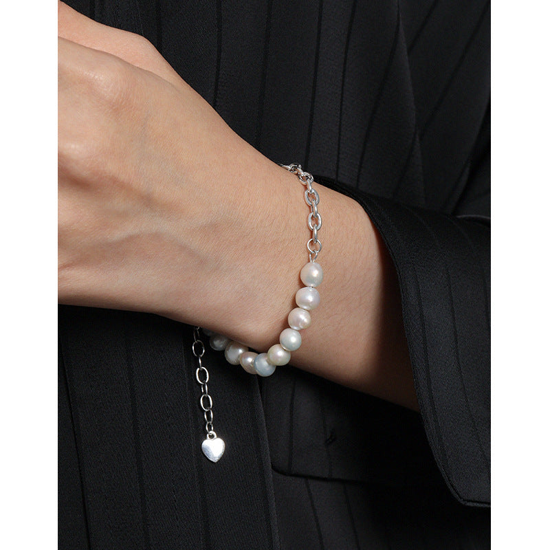 Pearl Curb Chain Bracelet