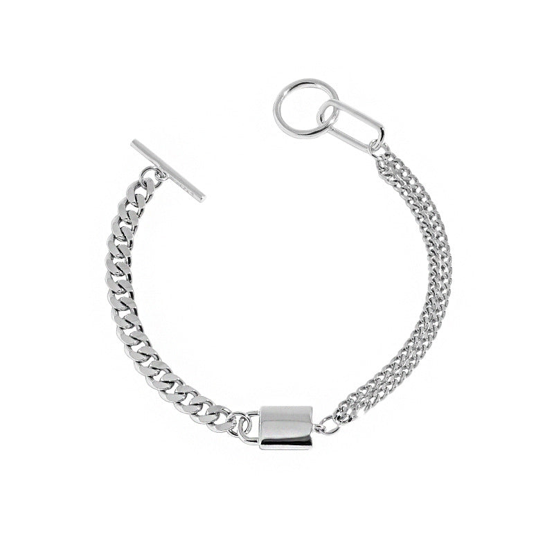 Asymmetric Lock Curb Chain Bracelet