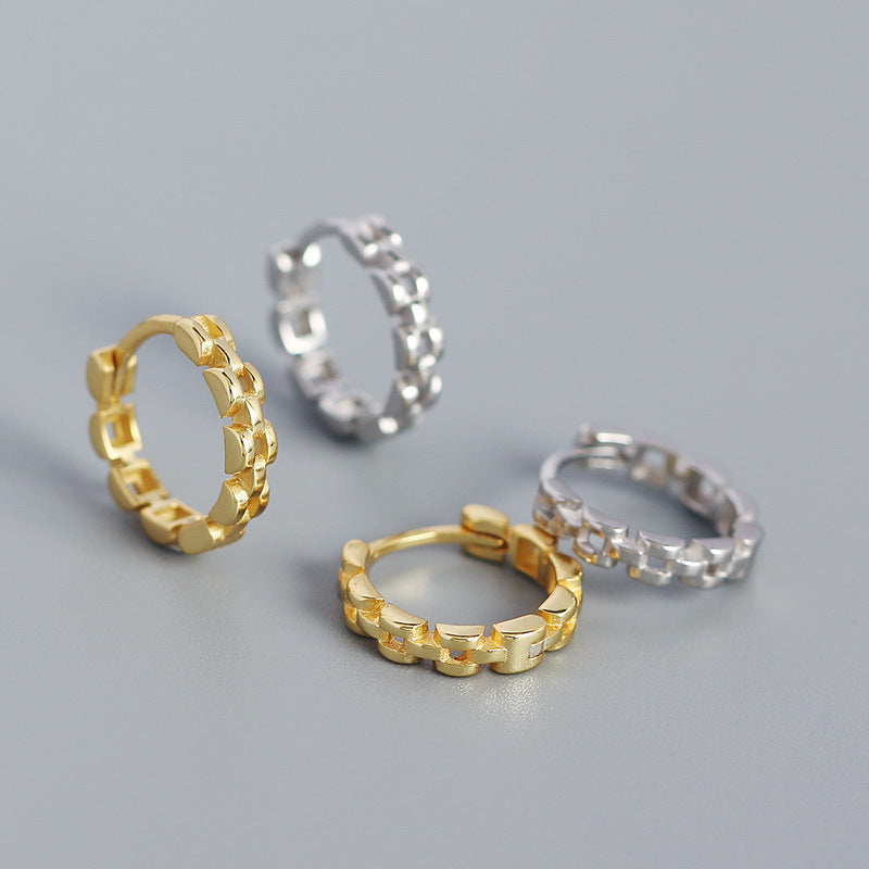 Watchband Huggie Hoop Earrings