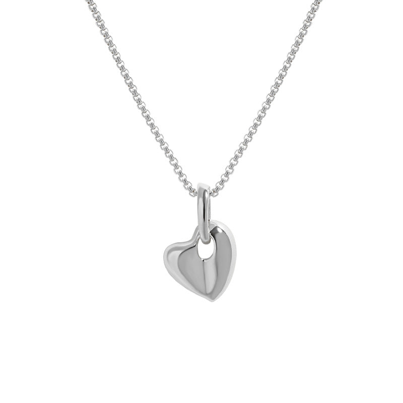 Office Irregular Heart 925 Sterling Silver Necklace