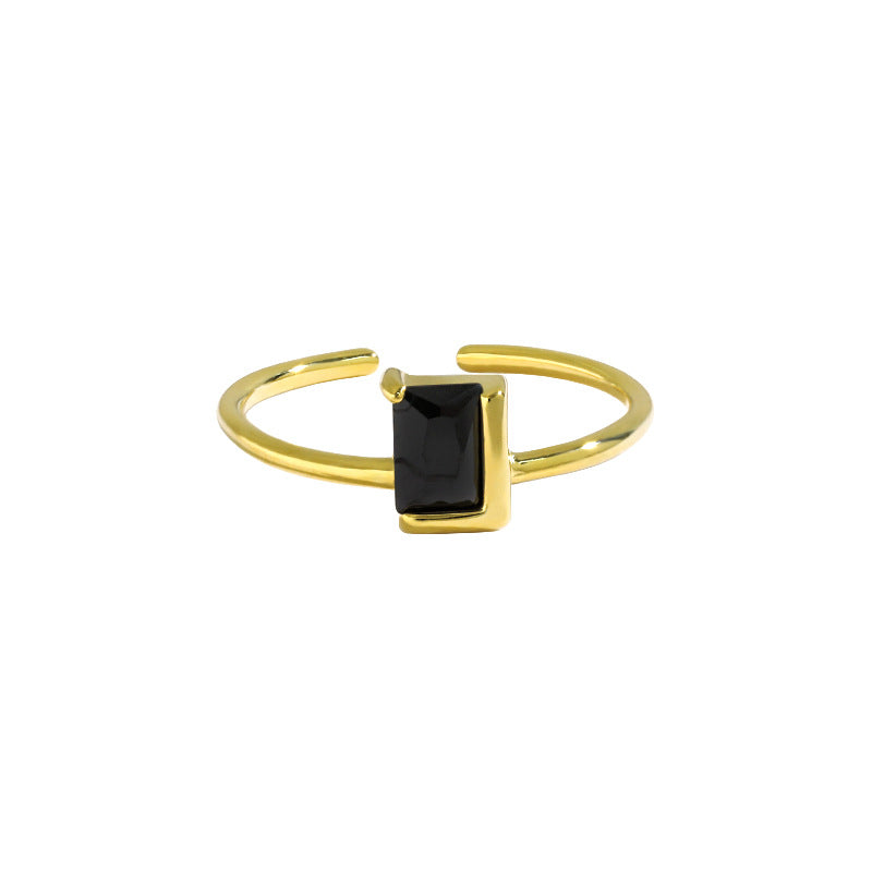 Jonquil black baguette ring