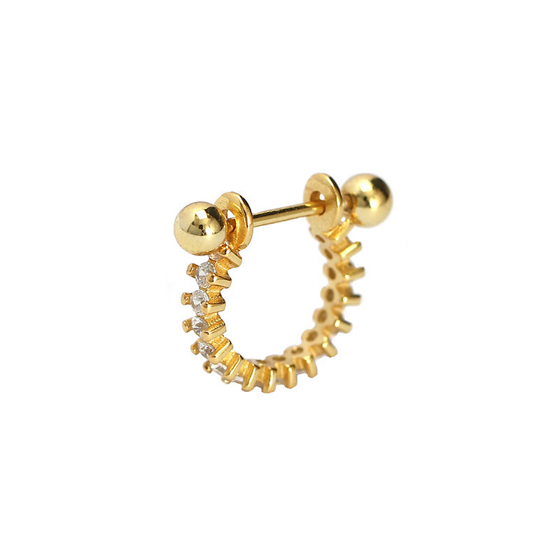 Classic CZ Irregular Rivet Hoops