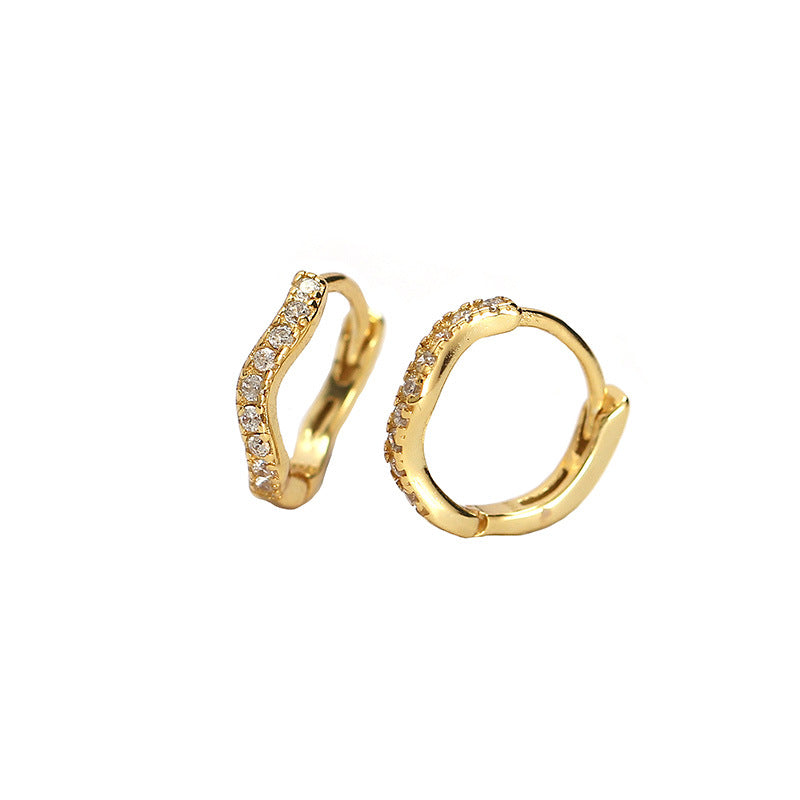 Mini CZ Irregular Wave Hoops